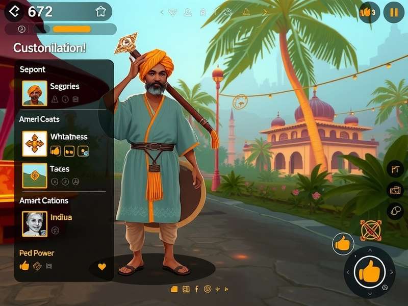 Exquisite Explorer gameplay screenshot showing character in Indian-inspired environment